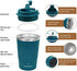 MOMSIV 12oz Travel Mug, Insulated Coffee Cup with Leakproof Lid, Travel Coffee Mug Vacuum Stainless Steel Double Walled Reusable Coffee Cup for Hot and Cold Water Coffee(Blue - 380ml)