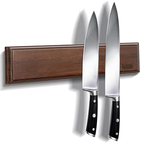 Magnetic Knife Holder for Wall 16 Inch, HOSHANHO Powerful Magnetic Knife Strip, Acacia Wood Magnet Knife Rack for Kitchen Knives & Tools