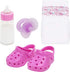 Click N' Play Baby Girl Doll Caring and Feeding Accessories Set (Doll not Included), Pink