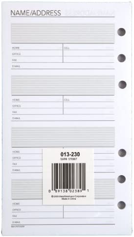 AT-A-GLANCE Day Runner Telephone and Address Pages, Refill, Loose-Leaf, Undated, for Planner, 3-3/4" x 6-3/4", Size 3, 30 Sheets/Pack (013-230)