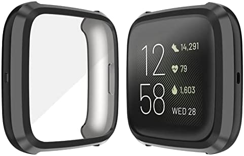 Compatible with Fitbit Versa 2 Case, NAHAI 6 Packs Ultra Rugged Cover Plated Case Scratch-Resist All Around Screen Protector for Fitbit Versa 2, Purple/Red/Rose Gold/Rose Pink/Green/Blue