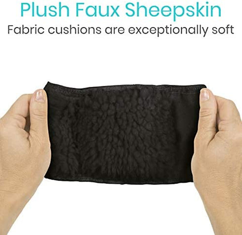 Vive Sheepskin Walker Grips 2-Pack - Hand Pad Accessories for Folding Rollator, Crutches - Soft Cushion Handle Cover for Adult, Handicap, Seniors - Medical Handlebar Foam Padding for Disability
