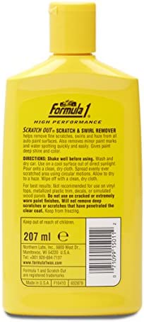Formula 1 Scratch Out Car Wax Polish Liquid (7 oz) - Car Scratch Remover for All Auto Paint Finishes - Polishing Compound for Moderate Scratches, Bird Droppings, Tree Sap & Swirl Remover
