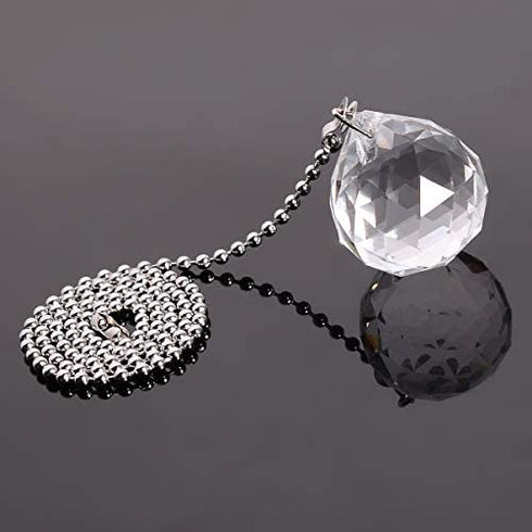 longsheng Clear Crystal Prism Drop Dazzling Crystal Ceiling Fan Pull Chain Pull Chain Extension with Connector for Ceiling Light Fan Set of 4 with Gift Box
