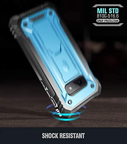 Galaxy S10e Rugged Case with Kickstand, Poetic Heavy Duty Military Grade Full Body Cover, with Built-in-Screen Protector, Revolution Series, for Samsung Galaxy S10e 5.8 Inch (2019), Blue
