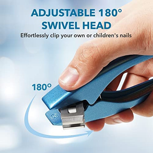 Clipperpro 2.0 Toenail Clipper - Heavy-Duty Thick Toenail Clippers | Ergonomic Handle Clipper for Seniors | Large Clippers with Surgical Grade-Steel Blades (Blue Edition)