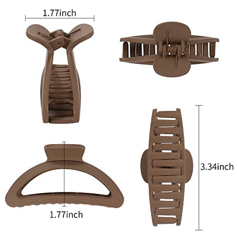 Canitor Hair Clips for Women 4Pcs Neutral Claw Clips Hair Clips for Thin Hair Medium Hair Clips Matte Claw Clips for Thin Hair Semicircle Hair Clips for Thick Hair Cute Small Hair Clips