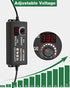 JOVNO Universal Power Supply 3V-24V 2A 48W Adjustable AC/DC Adapter 100~240V AC to DC 5V 9V 12V 15V 19V 20V with LED Display 14 Plugs 1 Reverse Polarity Converter Cable for LED Strips Motors Speaks