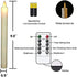 Flameless Taper Candles with Remote and Timer, Moving Wick LED Flickering Window Candles Battery Operated for Christmas, Dinner Table Centerpieces, Party Decoration, Set of 2 (Dripping Wax 2)