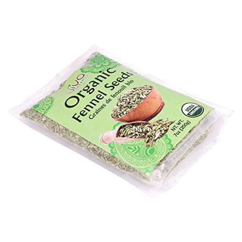 Jiva USDA Organic Fennel Seeds 7oz - Packaged in Resealable Bag