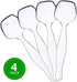 Plasticpro Disposable Plastic Serving Spoons Durable Heavy Duty Premium Serving Utensils Clear Pack of 4