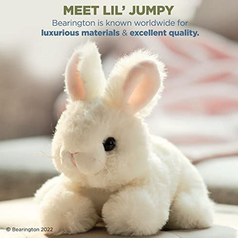 Bearington Lil Jumpy White Plush Bunny Rabbit Stuffed Animal, 7 inches