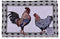 Audrina's Kitchen Set of 4,Scroll Rooster / Country Rooster Design Printed Tapestry placemats for Dining Table,Table Mat for Dining Room Easy to Clean,Machine Washable Size: 13in x 19in