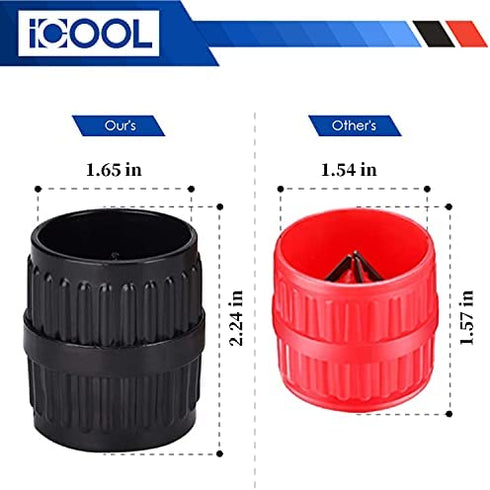 ICOOL Inner-Outer Pipe Reamer/Tube Deburring Tool 3/16 to 1-5/8 inch for Copper PPR PVC Brass Aluminum Soft Steel Tubing and Pipes