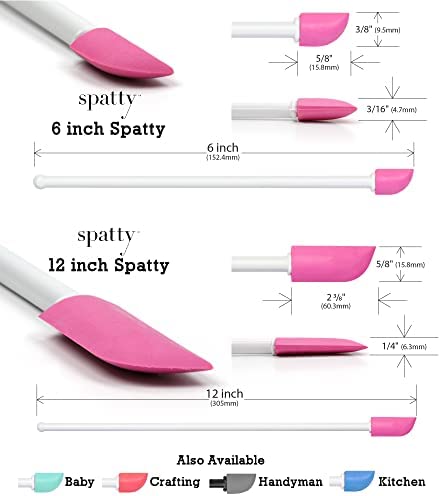 Spatty Daddy Makeup Spatula Set (6 and 12 Inch Pink) Shark Tank Mom Made to Scrape Last Drop of Beauty Products, Foundation, Good Gifts for Women, Teen, Grandma, Mom Stocking Stuffers Under 10 Dollars