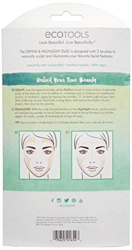 EcoTools Define & Highlight Duo, Makeup Brush Set for Powder, Bronzer, & Highlighter