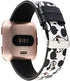 Sufcusny Cute Cartoon Leather Band Strap Lovely Style Wristband Bracelet Compatible with Fitbit Versa 2/Versa/Versa Lite/Versa SE, White/Black Mickey