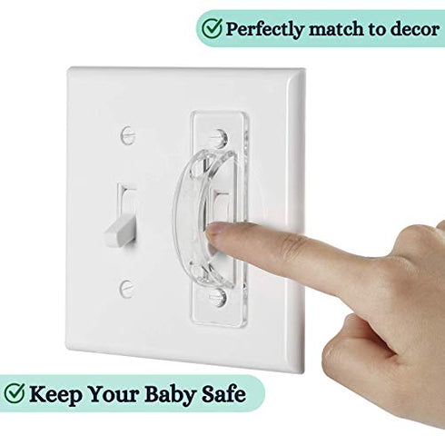 Bates- Light Switch Guard Cover, Clear, 6 Pack, Light Switch Guard, Toggle Switch Cover, Light Switch Blocker, Light Switch Lock, Switch Cover Guard, Child Proof Light Switch Cover Guard