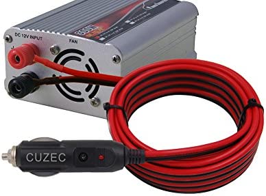 CUZEC Heavy-Duty 15A Male Plug Cigarette Lighter Adapter Power Supply Cord with 13.1ft / 4m 16 AWG Cable Wire for Car Inverter Air Pump Electric Cup and DIY
