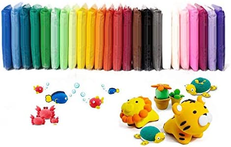 24 Colors Air Dry Clay Magical Kids Clay Ultra Light Modeling Clay Artist Studio Plasticine Toy Safe and Non-Toxic Modeling Clay