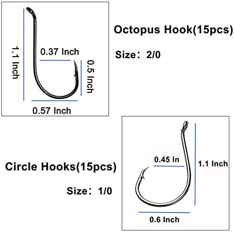 Hook Snap Swivel Sinker Assortment 110Pcs Fishing Tool Assortment Terminal Tackle Baitholder Hooks Octopus Hook Circle Hooks Sinker