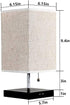 CROSSIO Table Lamp with USB Port, Fabric Shade Desk Lamp with 2 Charging Ports for Recharging Devices, Soft Ambient Lighting Bedside Nightstand Fixtures for Bedroom, Living Room,Office (13.4 inches)