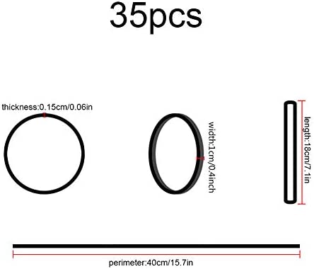 Rubber Bands, 35 Pieces Large Heavy Duty Elastic Rubber Bands for Office Home School, Strong Durable Wide for Industrial" (Black)
