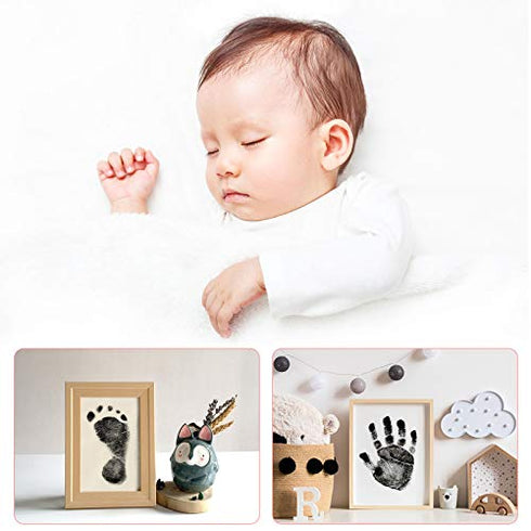 23 Piece Large and Medium Inkless Keepsake Ink Pad Kit Include 5 Clean Touch Ink Pads 10 Imprint Card and 8 Star Shaped Paper Clips Pet Paw Inkless Print Kit Great for Family Keepsake Newborn Registry