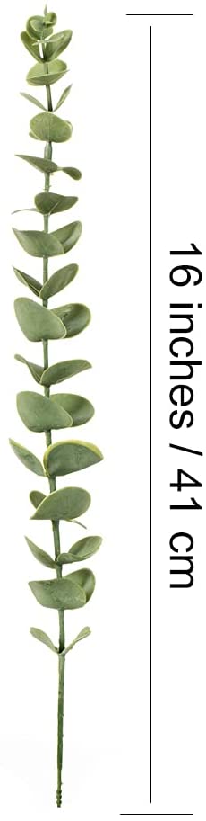 VANTREE 16"Tall Real Touch Artificial Eucalyptus Leaves Stems,10 PCS Eucalyptus Plant Faux Eucalyptus Stems,Dried Eucalyptus Vase Filler Leaf for Wedding Bouquet Centerpiece Home Farmhouse Party Decor