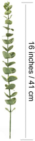 VANTREE 16"Tall Real Touch Artificial Eucalyptus Leaves Stems,10 PCS Eucalyptus Plant Faux Eucalyptus Stems,Dried Eucalyptus Vase Filler Leaf for Wedding Bouquet Centerpiece Home Farmhouse Party Decor