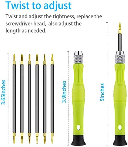 Small Screwdriver Sets, Precision Mini Screwdrivers Set Repair Tool Bit Kit with 6PCS Flat Phillips Pentalobe Triwing Y for Eyeglass Watch Jewelers Laptop Computer Macbook Electronic