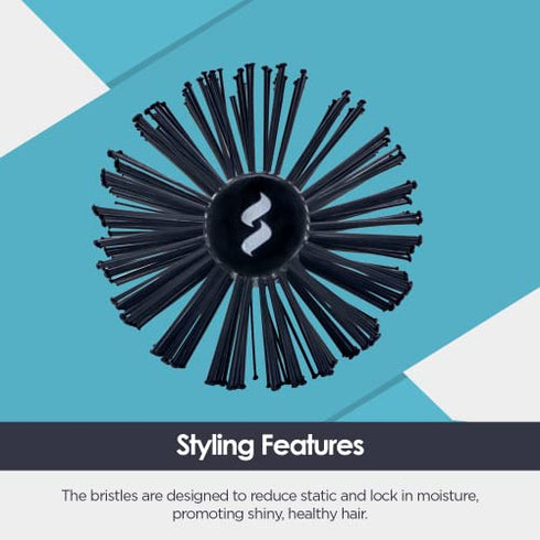Spornette Double Stranded Xl Nylon Round Hair Brush - 2.75 Inch Large Round Brush With Long, Soft Nylon Bristles For Blow Drying, Blow Outs, Curling, Styling, Or Smoothing Hair For Women and Men