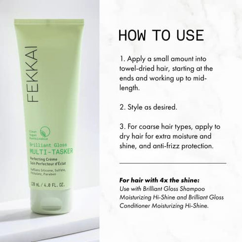 Fekkai Brilliant Gloss Multi-Tasker - 2 oz - Infuses Dry, Frizz-Prone Hair with Moisture - Salon Grade, EWG Compliant, Vegan & Cruelty Free