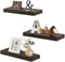 ZGZD Floating Shelves for Wall, Easy to Install, Set of 3, 5.9" Deep (Espresso Brown)