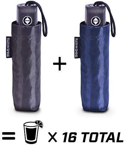 GoPong Rain or Shine Umbrella Flask 2 Pack - Hidden Alcohol Booze Bottles, Includes Funnel and Liquor Bottle Pour Spout