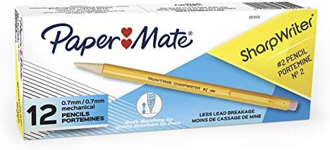 Paper Mate SharpWriter Mechanical Pencils, 0.7 mm HB #2 Lead, 12 Count