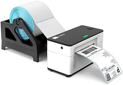 MUNBYN Label Holder for Rolls and Fan-Fold Labels, Shipping Label Roll Holder for Desktop Label Printer Shipping Supplies