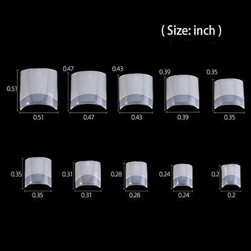 Fake Nails 500PCS Short Square Nail Tips Half Cover French Acrylic Nails