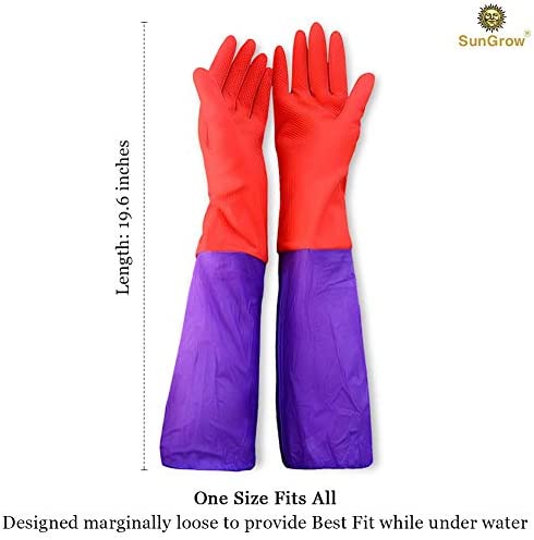 SunGrow Ferret and Rabbit Bathing Gloves, Grooming Handgloves for Handling Cats, Dogs and Other Small Animals, Long Cover for Arms and Hands, 1 Pair per Pack