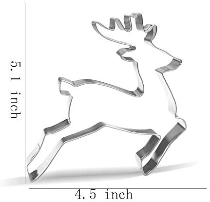5.1 inch Leaping Reindeer Cookie Cutter – Stainless Steel