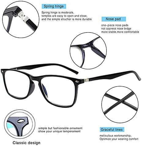 Henotin 2 Pack Blue Light Blocking Progressive Multifocus Reading Glasses for Women Men,Progressive Readers with Spring Hinge (Multicolor, 2.25)