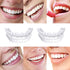 4 Pairs Veneers Snap in Teeth Teeth Comfort Fit Whitening Veneer Snap on Dentures with Woman & Man Party in Smile Beautiful Snapping Instants