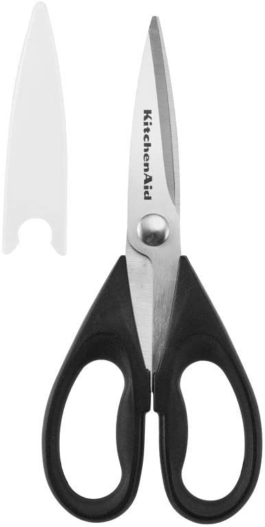 KitchenAid All Purpose Shears with Protective Sheath, 8.72-Inch, Black & Classic Pizza Wheel, 9-Inch, Black