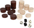ASNEY Wooden Backgammon Pieces, Solid Wood Checker Pieces Set Board Game Table Chips and 5 Dices, Includes Storage Bag (1.34")
