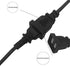 1ft Power Extension Cord 2-Pack, BolAAzuL 2-Prong Short Black Power Extension Cable for NEMA 1-15P to NEMA 1-15R, Male to Female, Non-Polarized for Christmas Lights