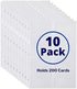 Dunwell Business Card Holder Sleeves - (10 Pack), for 200 Cards, Heavyweight Plastic Business Card Protector Sheet, Each 3-Hole Punched Sleeve Holds 20 Business Cards, Fits 3-Ring Binders