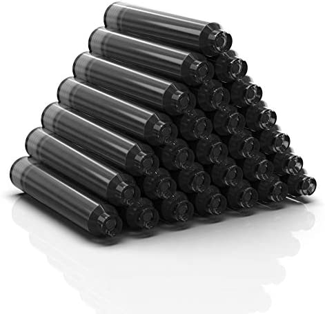 Wordsworth & Black Fountain Pen Ink Refills - Set of 15 Black - 15 Blue Ink Cartridges - International Standard Size - Length APPR 2.04 Inch - Base Diameter APPR 0.24 Inch - Disposable and Generic