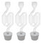 3ct. - S-Shape Airlock with #6 Stopper - Set of 3 (Bubble Airlock)