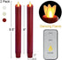 AGLARY Flameless Flickering Wick Taper Candle, LED Battery Operated Candles with Timer and Remote, 8" Set of 2 Burgundy