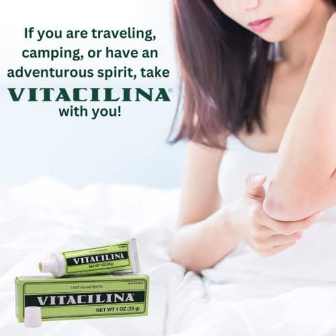 VITACILINA, First Aid Antibiotic, Skin Ointment to Help you Treat Minor Scrapes, Cuts, Burns, Prevent Infections, Skin Unguent, 2-Pack of 1 Oz, Tubes, 2 Count